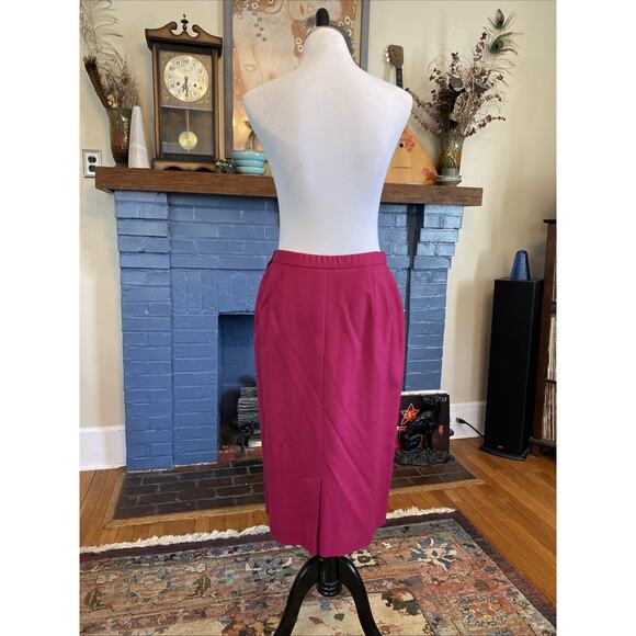 Vintage PENDLETON Virgin Wool Pencil Womens Skirt 12 Waist 30” Magenta Pink USA - Picture 7 of 14